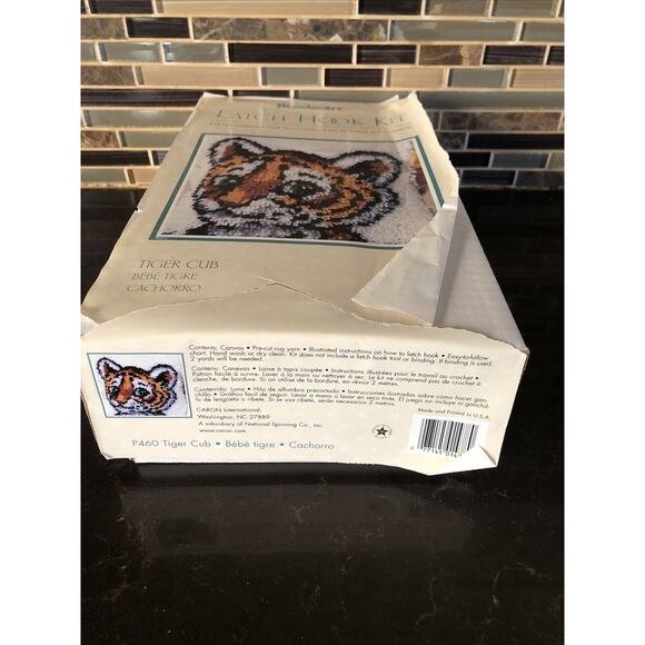 Latch Hook Kit Tiger Cub Wonder Art Caron NIB 12" x 12" P460 - Picture 2 of 3